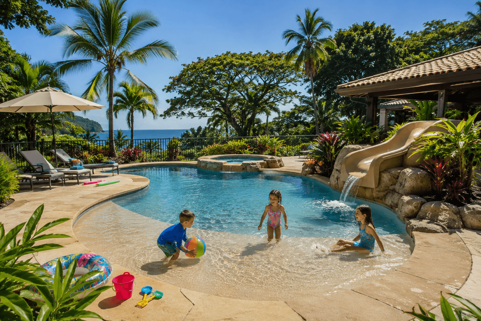Family pool day in Guanacaste Costa Rica