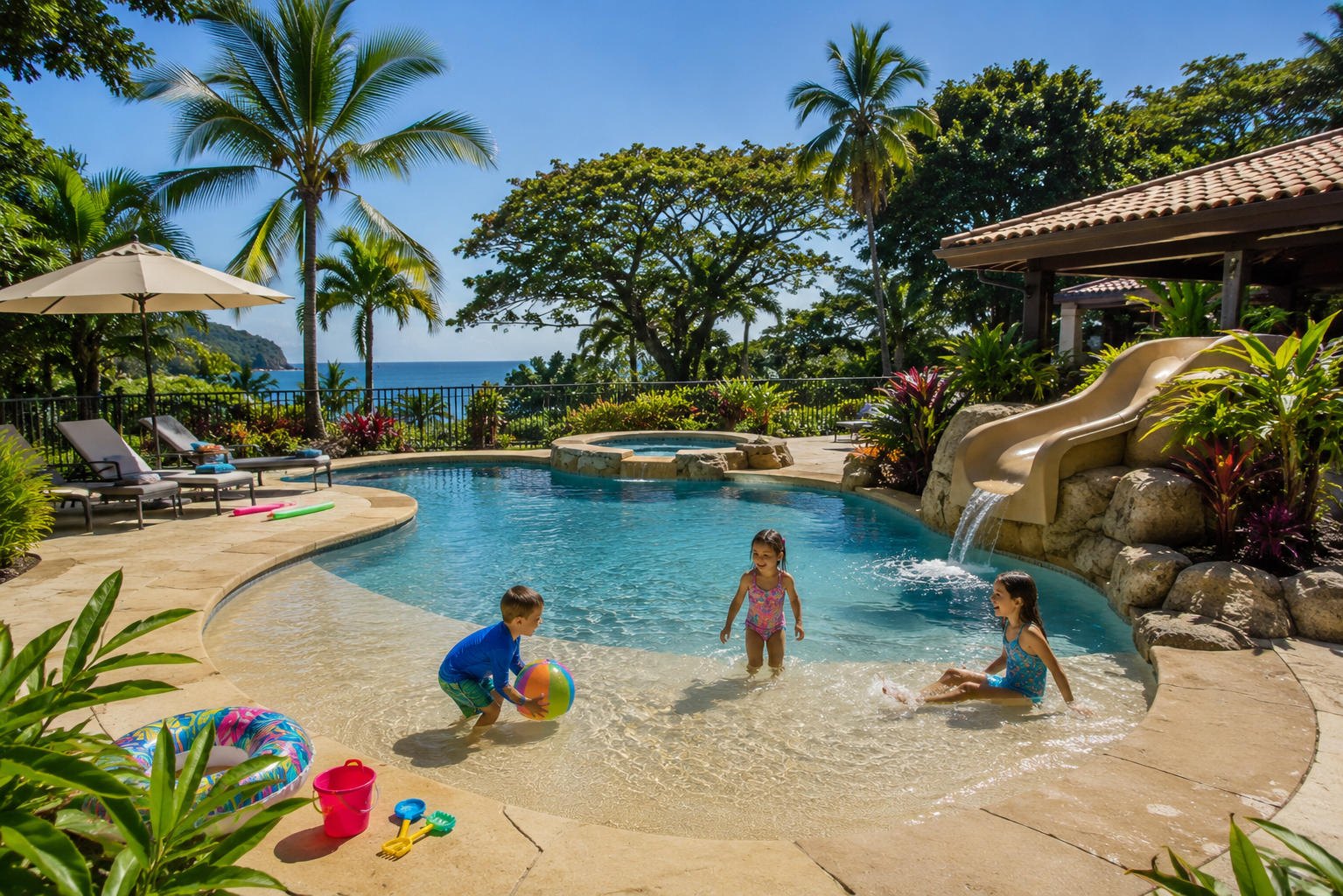 Family pool day in Guanacaste Costa Rica
