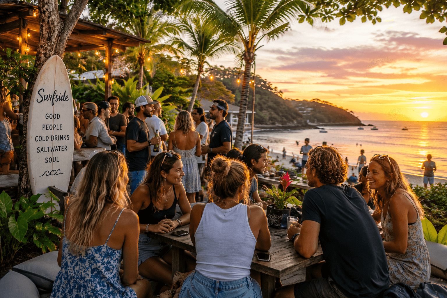 Nightlife and social gathering in Surfside Potrero Costa Rica