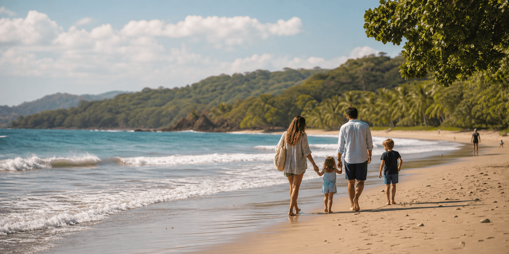 Family enjoying beach life in Playa Grande Costa Rica